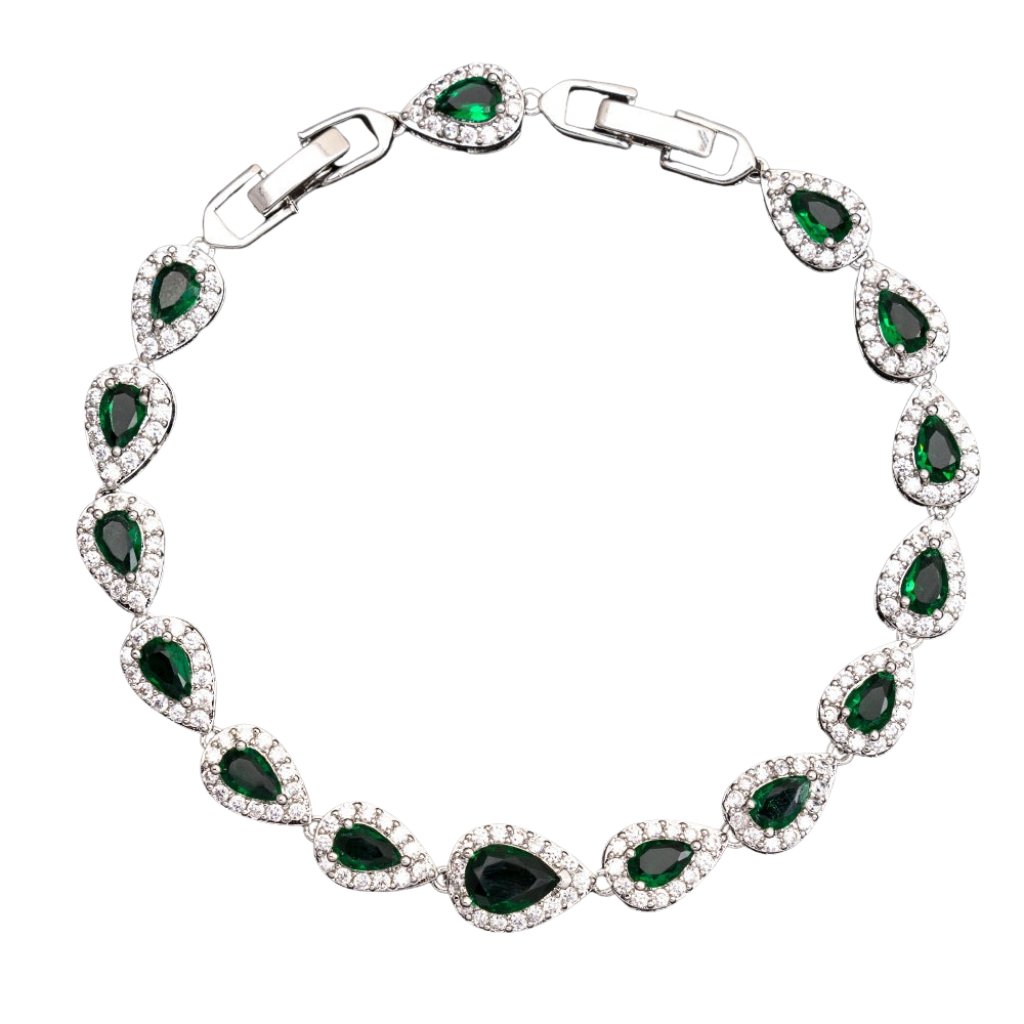Green Tear Drop Bracelet
