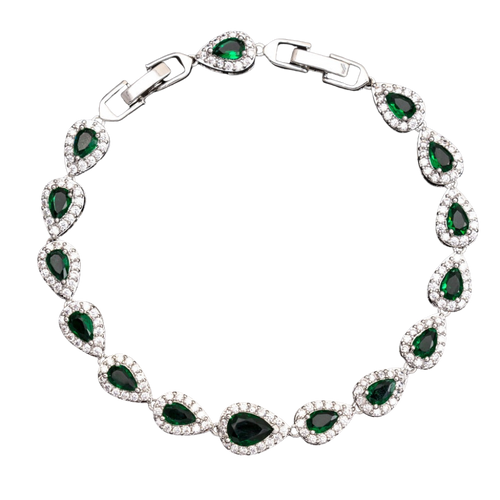 Green Tear Drop Bracelet