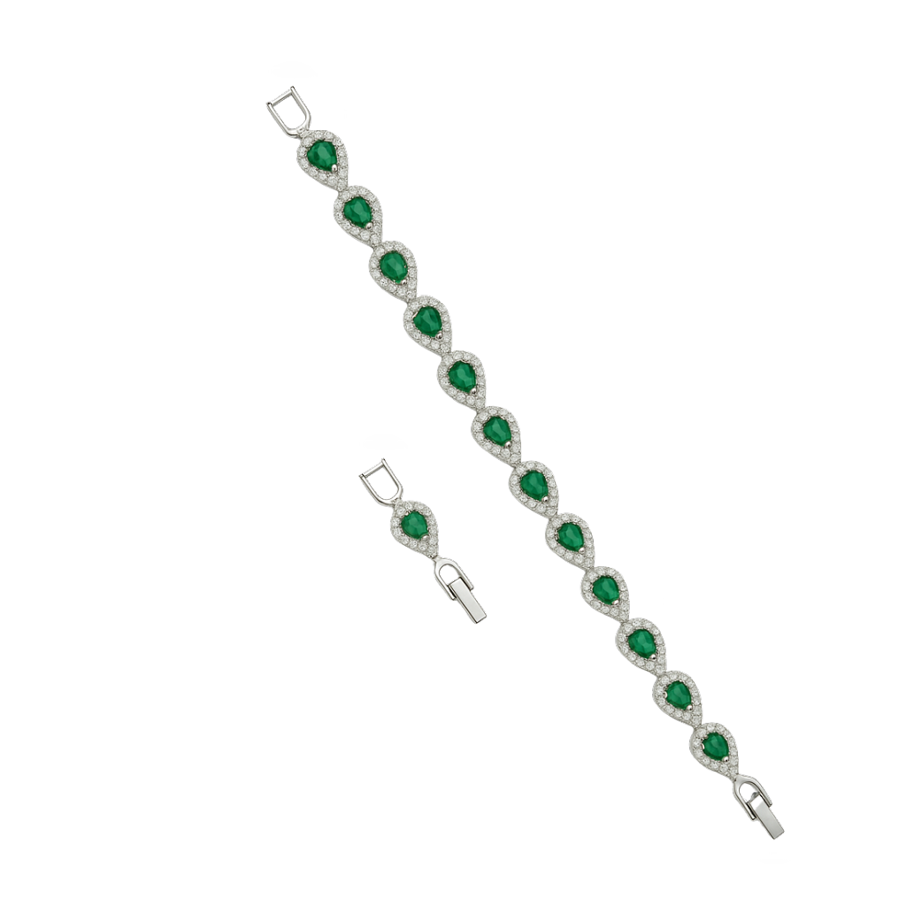 Green Tear Drop Bracelet
